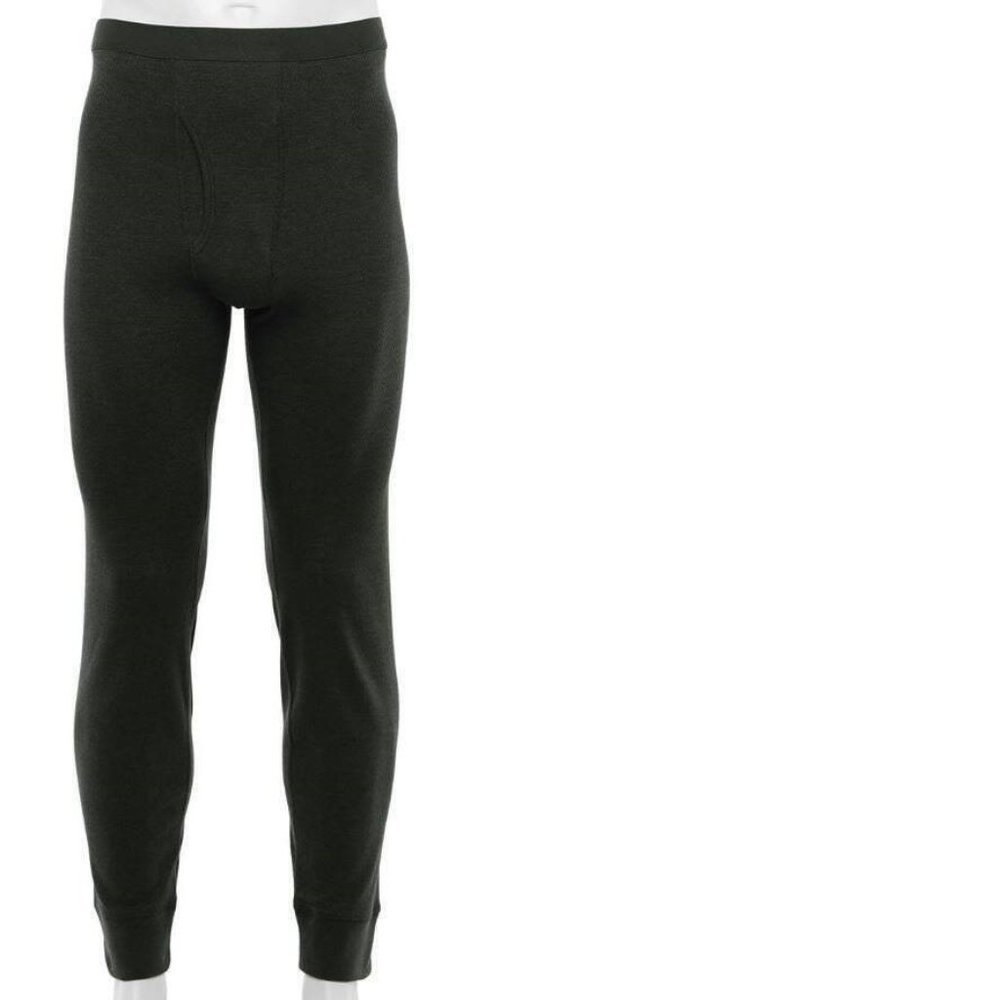 Mens Thermal Underwear Black 3XLT Tall Croft & Barrow Elastic Waist Fly Winter